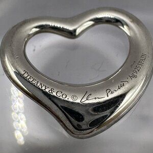 Tiffany & Co Elsa Peretti Open Heart Pendant 925 Sterling Silver Tiny 16mm Charm